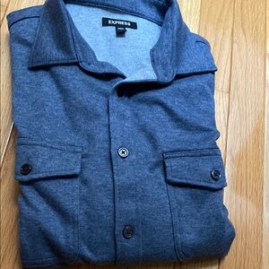 Express blue  Button-Up Shirt long sleeve